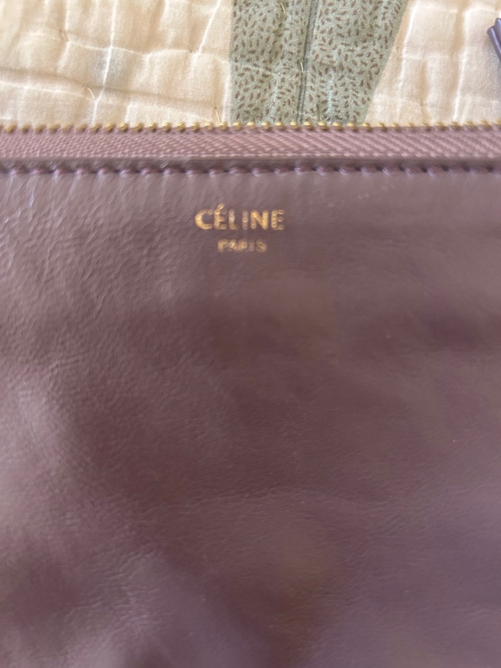 CELINE by phoebe philo leather trio bag in plum grey color gold hardware